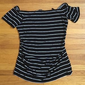 WHITE HOUSE BLACK MARKET off shoulder striped top